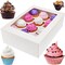 White 12 Cupcake Boxes, Cupcake Containers | 13x9.5x4, 25 Pack | 12 Cupcake Box Bulk, Cupcake Boxes 12 Count Carrier, Option to 14x10x4 Bakery Boxes with Window, ¼ Sheet Cake Box 13x9 Inches